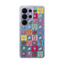 スリムプロテクションケース［ ツインエンジェル - ドットイラスト - クリア ］