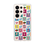 スリムプロテクションケース［ ツインエンジェル - ドットイラスト - クリア ］