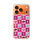 スリムプロテクションケース［ ツインエンジェル - ドットイラスト - ピンク ］