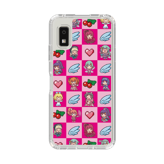 スリムプロテクションケース［ ツインエンジェル - ドットイラスト - ピンク ］