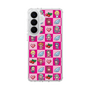 スリムプロテクションケース［ ツインエンジェル - ドットイラスト - ピンク ］
