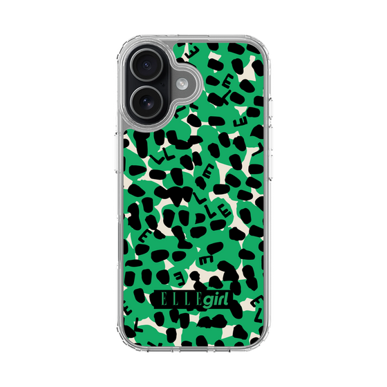 スリムプロテクションケース［ ELLEgirl - レオパード - Green ］