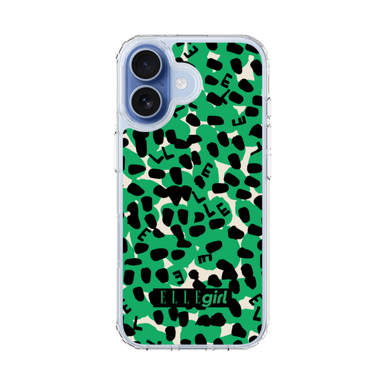 スリムプロテクションケース［ ELLEgirl - レオパード - Green ］