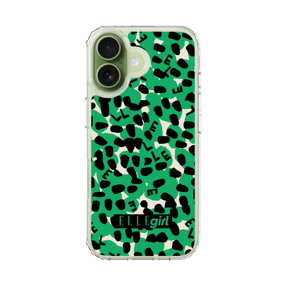 スリムプロテクションケース［ ELLEgirl - レオパード - Green ］