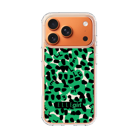 スリムプロテクションケース［ ELLEgirl - レオパード - Green ］