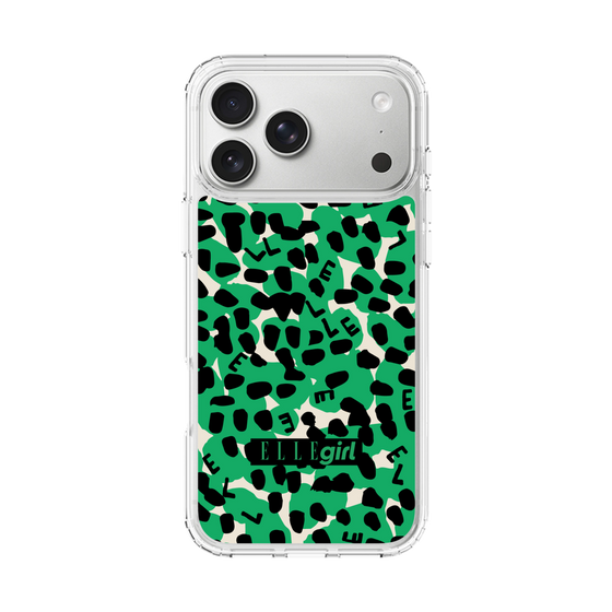 スリムプロテクションケース［ ELLEgirl - レオパード - Green ］