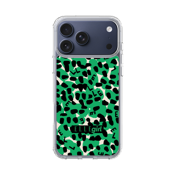 スリムプロテクションケース［ ELLEgirl - レオパード - Green ］