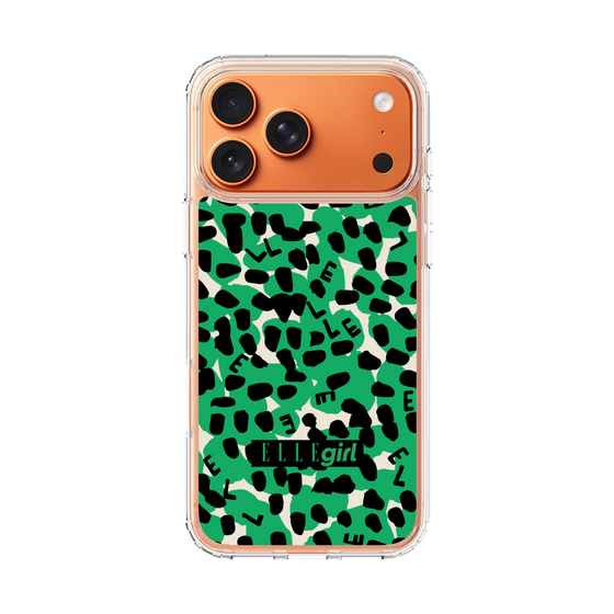 スリムプロテクションケース［ ELLEgirl - レオパード - Green ］