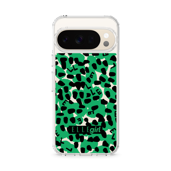 スリムプロテクションケース［ ELLEgirl - レオパード - Green ］