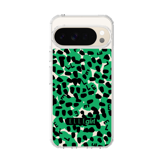 スリムプロテクションケース［ ELLEgirl - レオパード - Green ］