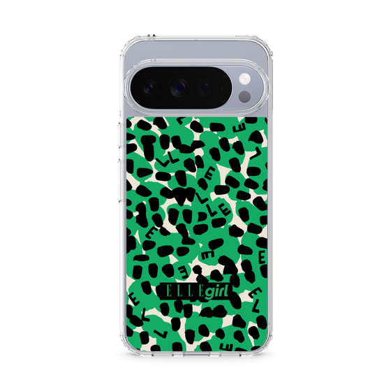 スリムプロテクションケース［ ELLEgirl - レオパード - Green ］