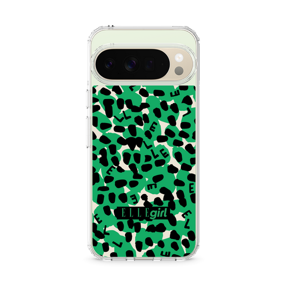 スリムプロテクションケース［ ELLEgirl - レオパード - Green ］