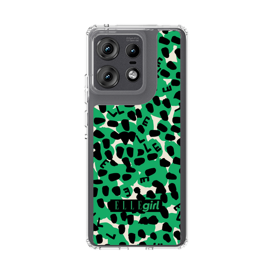 スリムプロテクションケース［ ELLEgirl - レオパード - Green ］