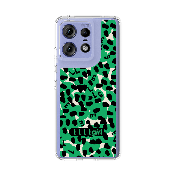 スリムプロテクションケース［ ELLEgirl - レオパード - Green ］