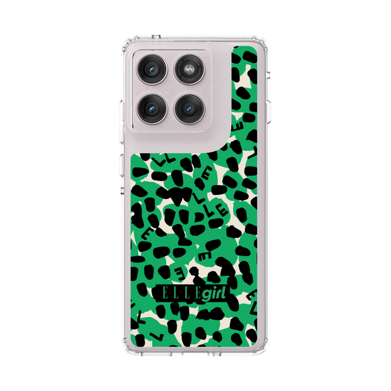 スリムプロテクションケース［ ELLEgirl - レオパード - Green ］