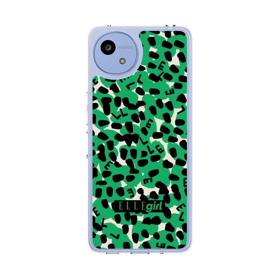 スリムプロテクションケース［ ELLEgirl - レオパード - Green ］
