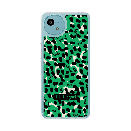 スリムプロテクションケース［ ELLEgirl - レオパード - Green ］