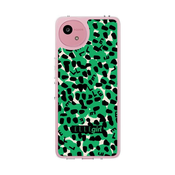 スリムプロテクションケース［ ELLEgirl - レオパード - Green ］