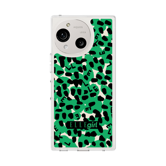 スリムプロテクションケース［ ELLEgirl - レオパード - Green ］