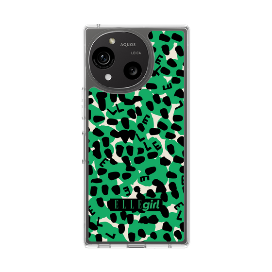 スリムプロテクションケース［ ELLEgirl - レオパード - Green ］