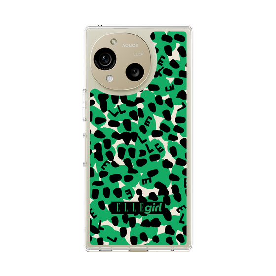 スリムプロテクションケース［ ELLEgirl - レオパード - Green ］
