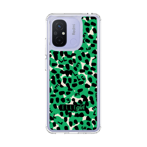 スリムプロテクションケース［ ELLEgirl - レオパード - Green ］