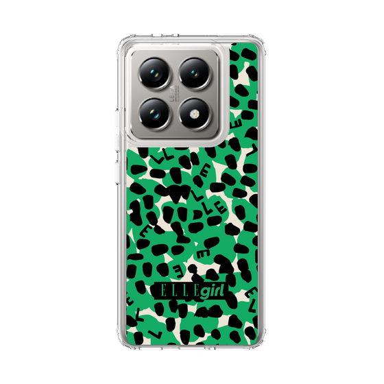 スリムプロテクションケース［ ELLEgirl - レオパード - Green ］