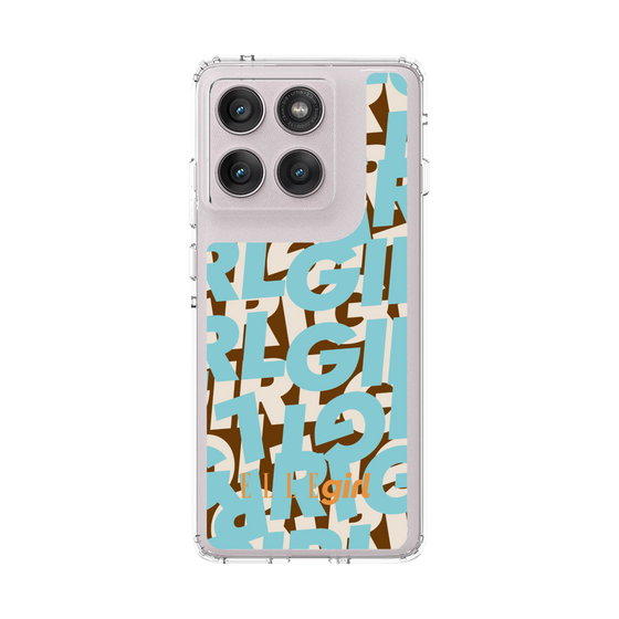 スリムプロテクションケース［ ELLEgirl - ミックスロゴ - Pale blue ］