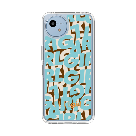 スリムプロテクションケース［ ELLEgirl - ミックスロゴ - Pale blue ］