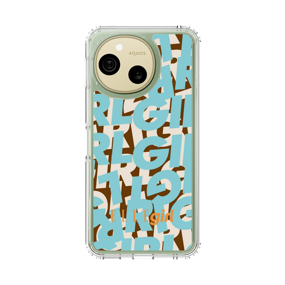 スリムプロテクションケース［ ELLEgirl - ミックスロゴ - Pale blue ］