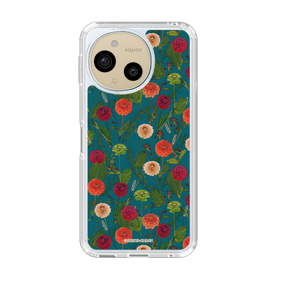 スリムプロテクションケース［ 日比谷花壇 - ダリア - グリーン ］