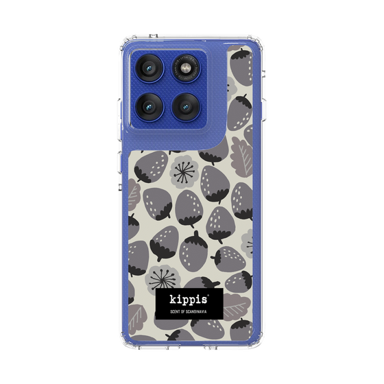 スリムプロテクションケース［ kippis® - Mansikka 苺 - グレー ］