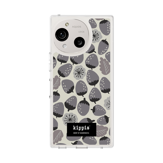 スリムプロテクションケース［ kippis® - Mansikka 苺 - グレー ］
