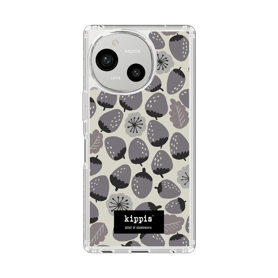 スリムプロテクションケース［ kippis® - Mansikka 苺 - グレー ］