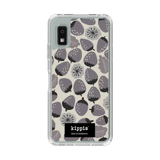 スリムプロテクションケース［ kippis® - Mansikka 苺 - グレー ］