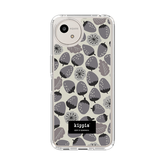 スリムプロテクションケース［ kippis® - Mansikka 苺 - グレー ］