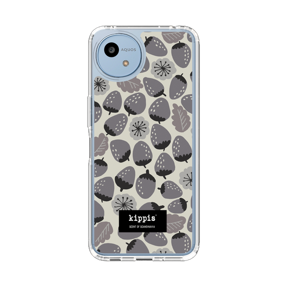 スリムプロテクションケース［ kippis® - Mansikka 苺 - グレー ］