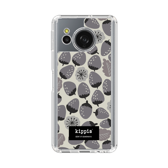 スリムプロテクションケース［ kippis® - Mansikka 苺 - グレー ］