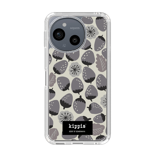 スリムプロテクションケース［ kippis® - Mansikka 苺 - グレー ］