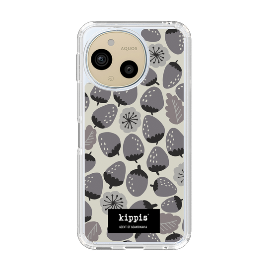 スリムプロテクションケース［ kippis® - Mansikka 苺 - グレー ］