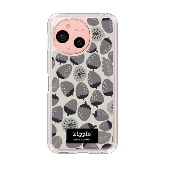 スリムプロテクションケース［ kippis® - Mansikka 苺 - グレー ］