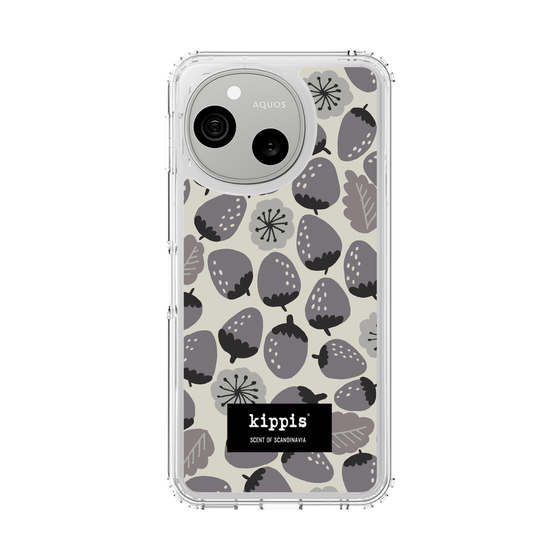 スリムプロテクションケース［ kippis® - Mansikka 苺 - グレー ］