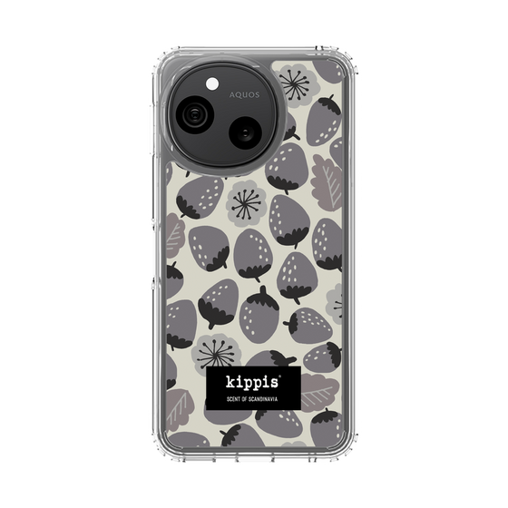 スリムプロテクションケース［ kippis® - Mansikka 苺 - グレー ］