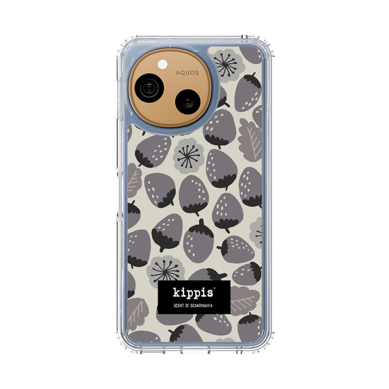 スリムプロテクションケース［ kippis® - Mansikka 苺 - グレー ］