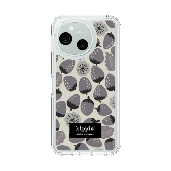 スリムプロテクションケース［ kippis® - Mansikka 苺 - グレー ］