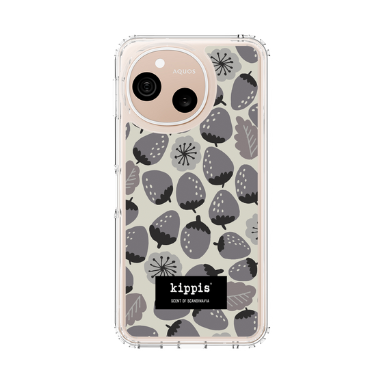 スリムプロテクションケース［ kippis® - Mansikka 苺 - グレー ］