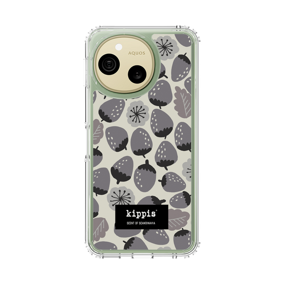 スリムプロテクションケース［ kippis® - Mansikka 苺 - グレー ］