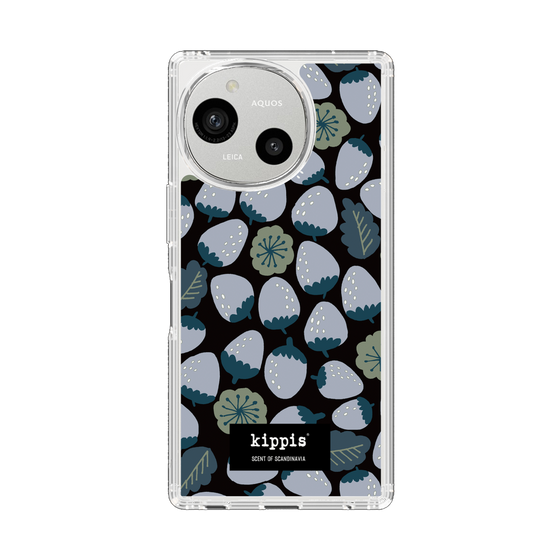 スリムプロテクションケース［ kippis® - Mansikka 苺 - ネイビー ］