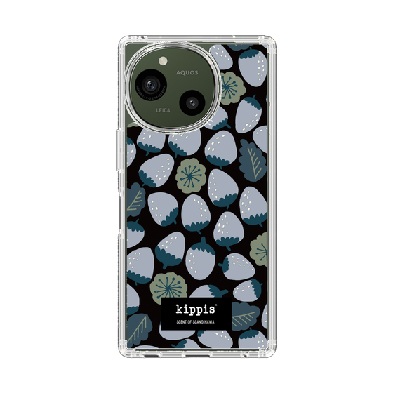 スリムプロテクションケース［ kippis® - Mansikka 苺 - ネイビー ］