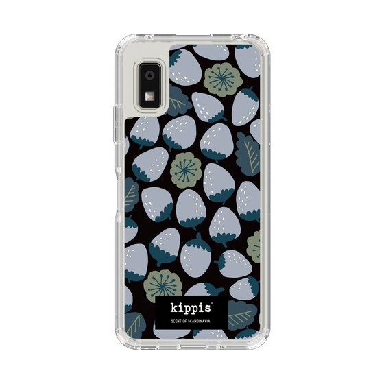 スリムプロテクションケース［ kippis® - Mansikka 苺 - ネイビー ］